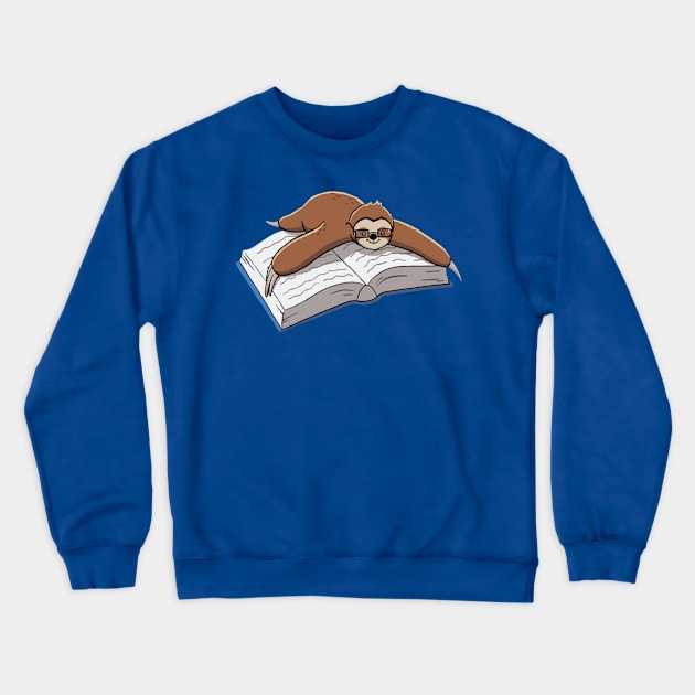 Cute Sloth Reading A Book 1 Crewneck Sweatshirt by vundap